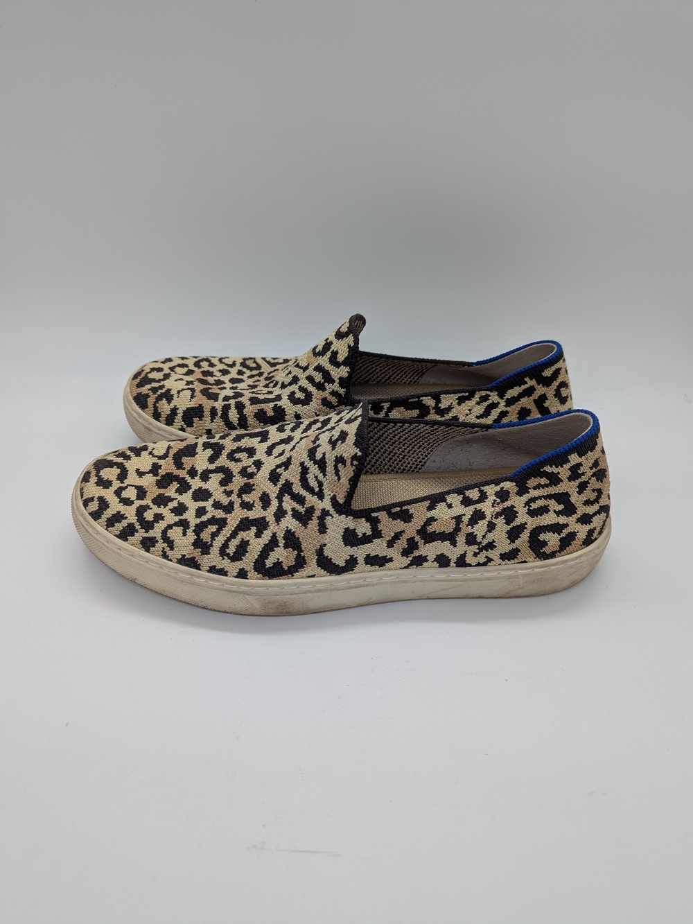 Rothy's Leopard Print Slip-On Sneakers Women's 8.5 Minimalist Comfort